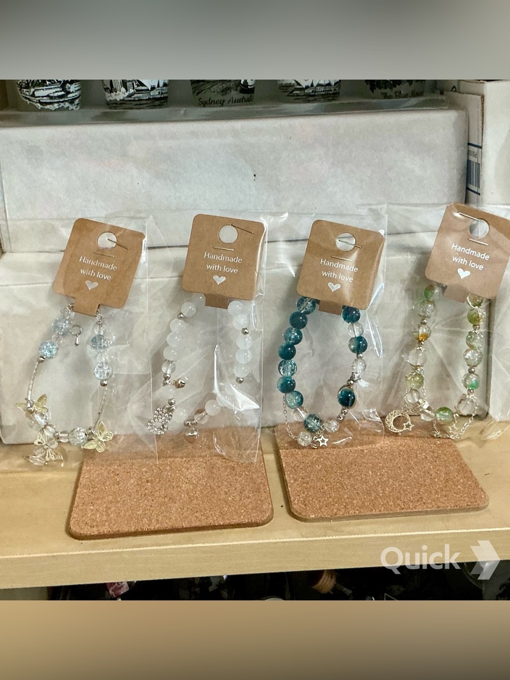 Handcrafted Glass Bead Bracelet - 4 pcs set